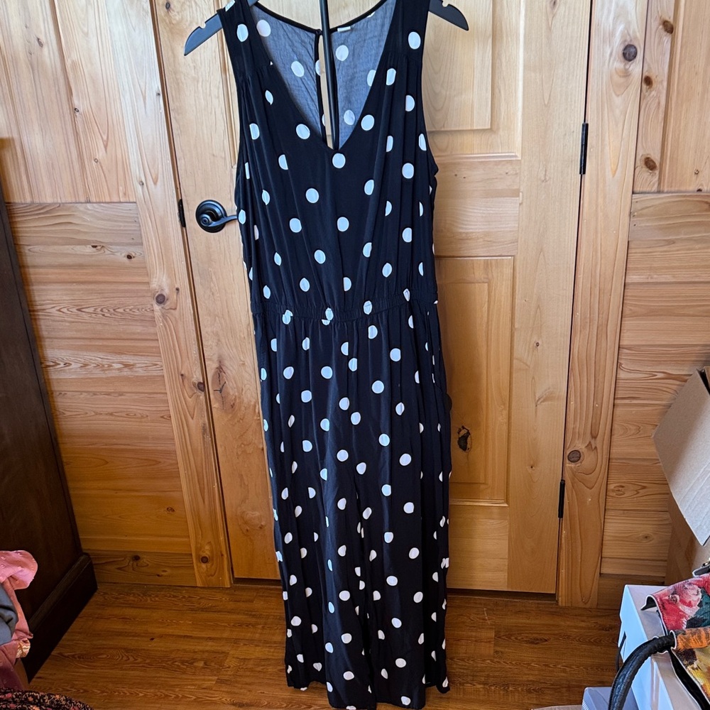 Old Navy Black and White Polka Dot Jumpsuit